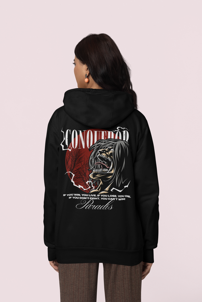 CONQUEROR - ATTACK ON TITAN Premium Unisex Oversized Hoodie mit Tasche