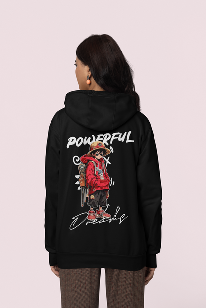 POWERFUL DREAMS - LUFFY - ONE PIECE Premium Unisex Oversized Hoodie mit Tasche