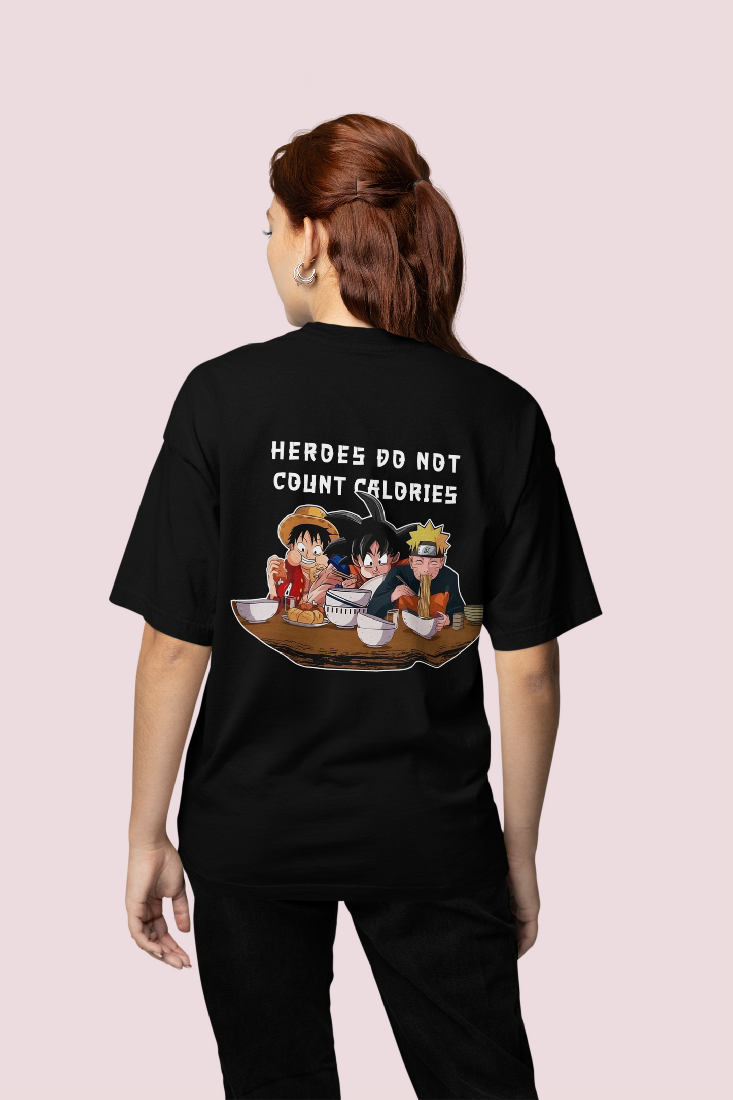 HEROES DO NOT COUNT CALORIES - Premium Unisex Organic Oversize